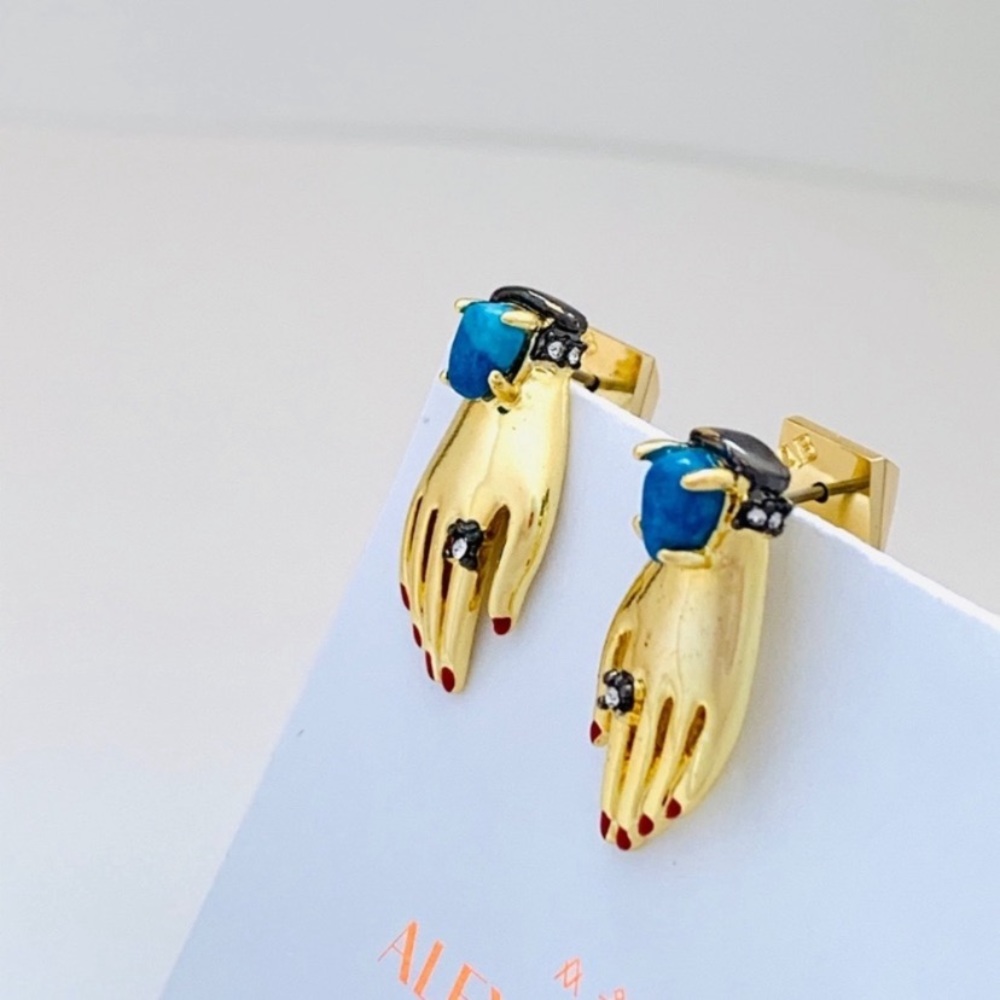 Alexis Bittar Small New Vintage Vanitas Victorian Hand Earrings - Picture 5 of 16